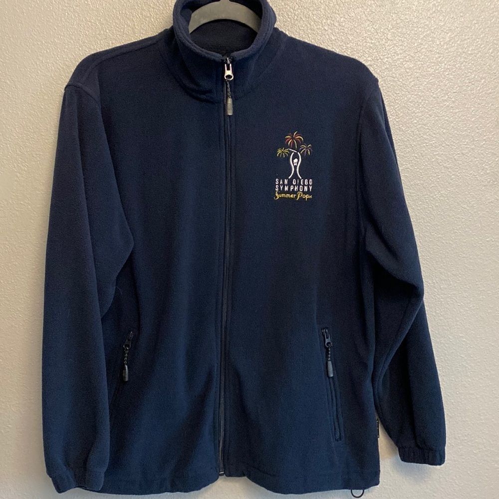 San Diego Symphony Summer Pops- Navy blue fleece zip up- Size small